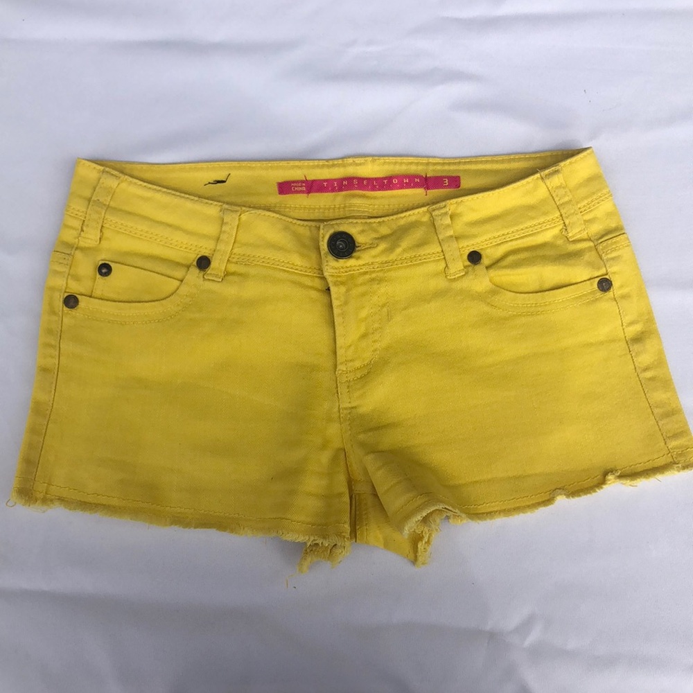 Tinseltown Denim Couture Yellow Shorts - 3